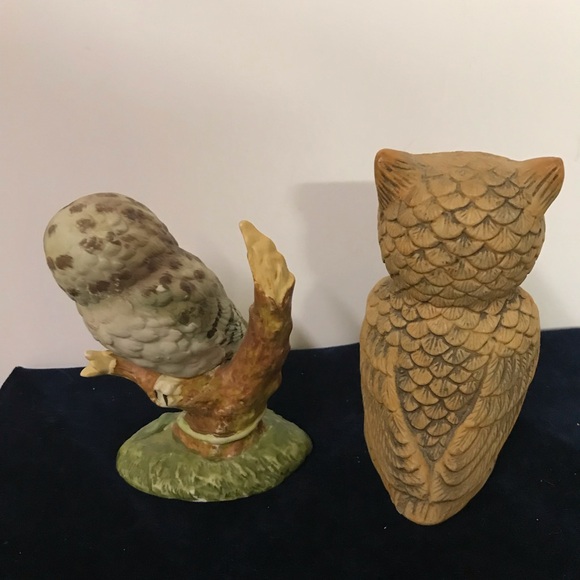 Brown and Cream Owl Sculpture Set - Picture 3 of 7